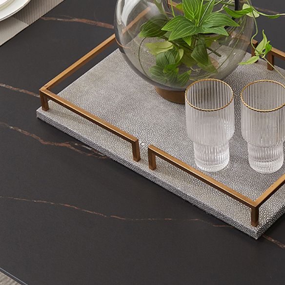 Modern Kitchen Black Sintered Stone Furniture of  Standard Height Formal Dining¬†Room¬†Table¬†Set