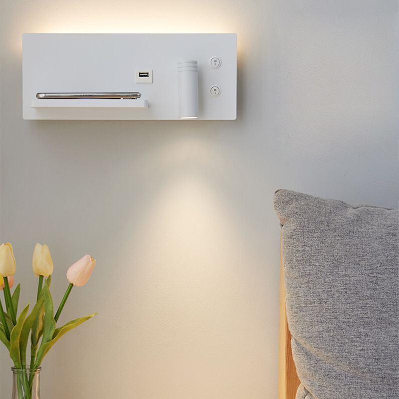Zeitgenössische Leselampe Einfachheit Wandleuchte mit Metallschatten für Schlafzimmer