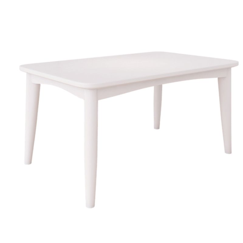 White Dining Table Set 1/5/7 Pcs Rubberwood Solid Wood Dining Table and Chairs