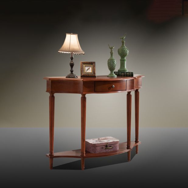 Victorian Rubber Wood End Table Freeform Console Table for Hall