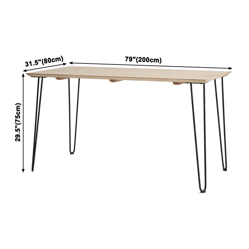 Industrial Rectangle Dining Site Table Pine Solid Wood Dining Room Home Furniture