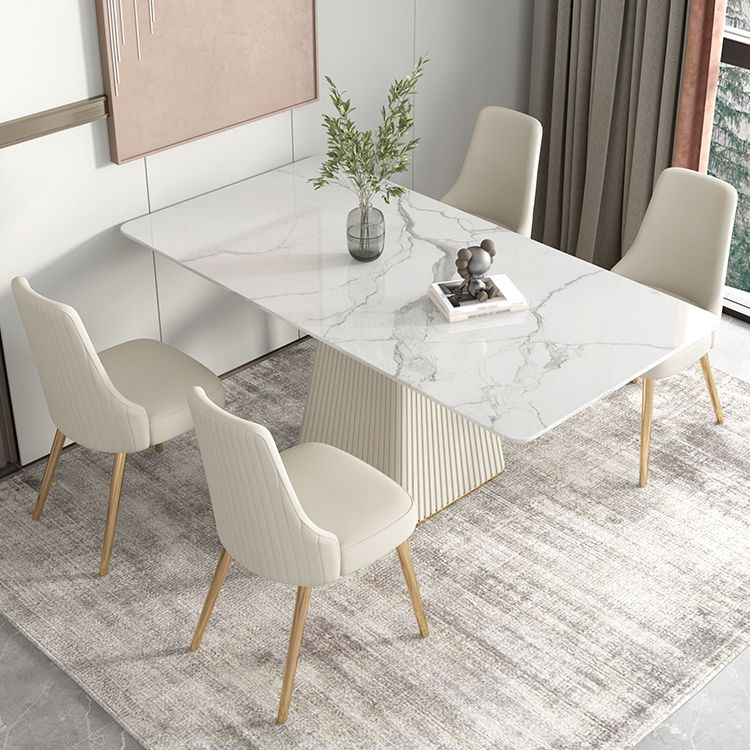 Nordic 1/5/6/7 Pieces Dining Set Rectangle Stone Dining Table for Dining Room
