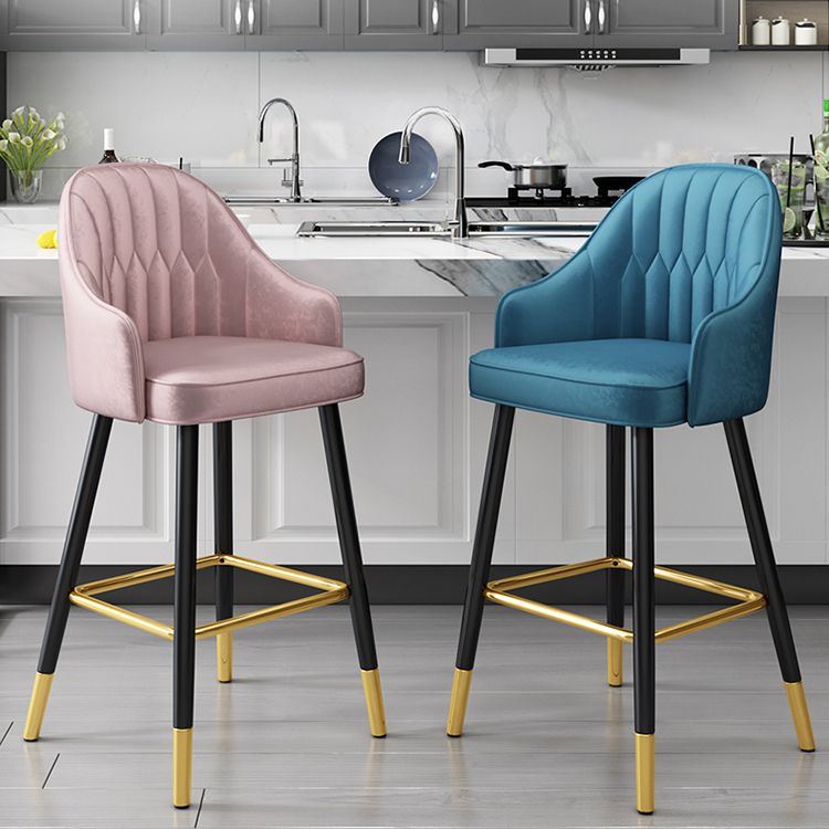 Scandinavian Home Armed Stool Matte Finish Upholstered Bar Stools