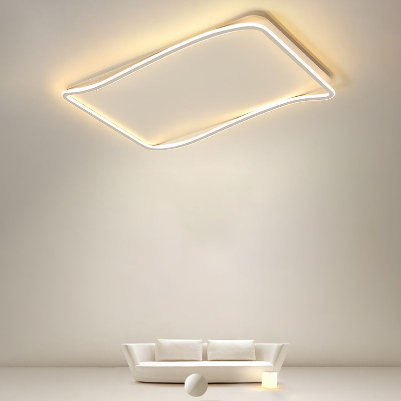 Contemporary Ceiling Light White LED Flush Mount Lighting for Home