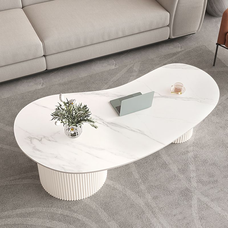 Slate Coffee Table with 2 Legs Modern Coffee Cocktail Table with Drawer