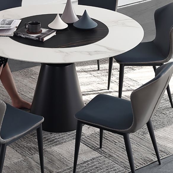 Juego de comedor de forma redonda de estilo moderno muebles de mesa de comedor de piedra sinterizada para restaurante