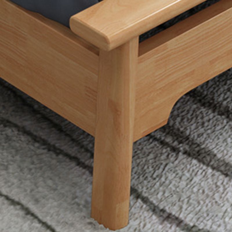 84.65 inch Wide Scandinavian Bed Frame Solid Wood Bed with Headboard