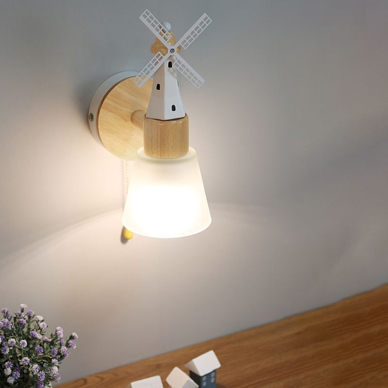 Nordic Style Wall Mount Light Windmill Shape Wall Lamp for Children's Room