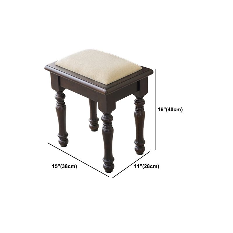 Ash Brown Vanity Set with Mirror 17.71" Wide Wood Vanity Tables with 2 Drawers