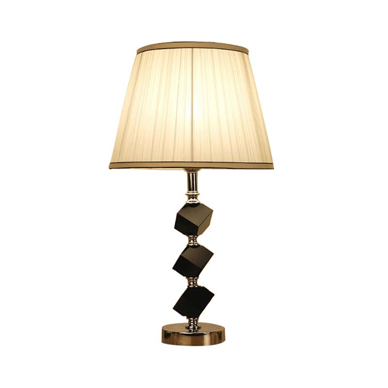Bloque de cristal iluminación de mesa cónica Lámpara de noche blanca modernista de 1 cabeza para sala de estar