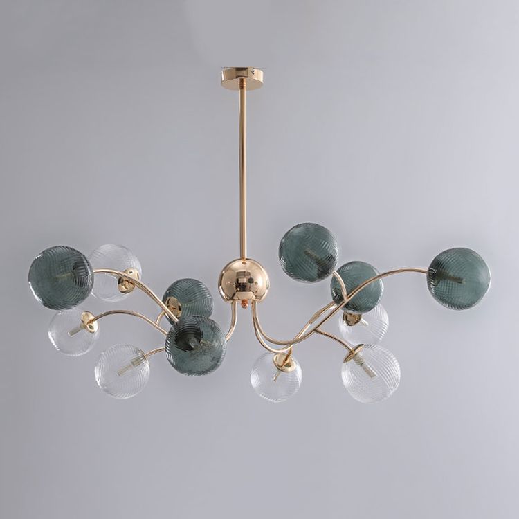 Metal Chandelier Light Fixtures Modern Multi-Head Globe Pendant Lamp for Living Room
