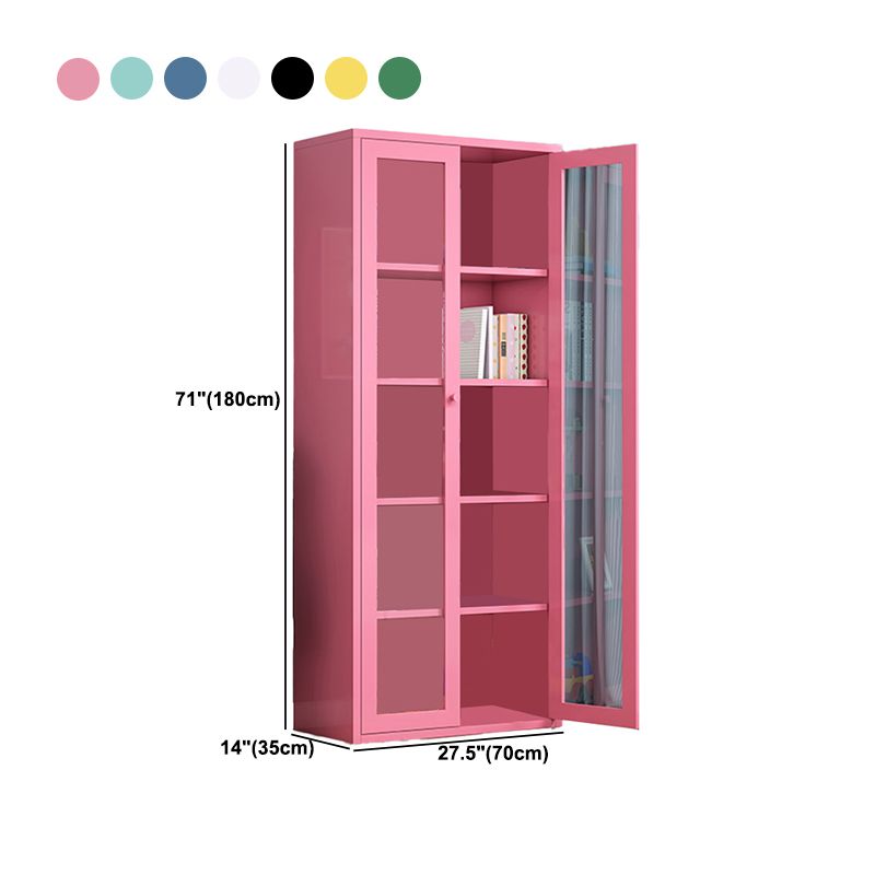 Contemporary Storage Cabinet Antique Finish Side Cabinet with Glass Paned