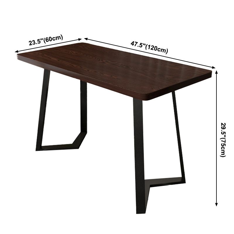 Industrial Wooden Dinner Room Kitchen Table Brown Table with Black Frame for Dining Room