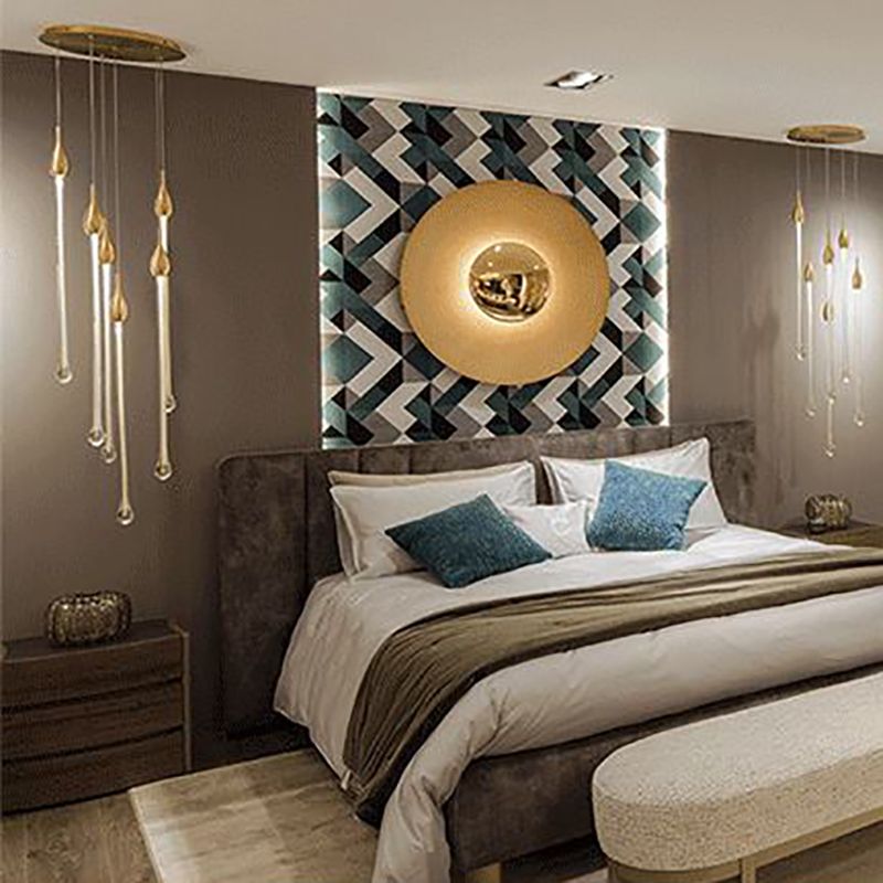 Luz de pared de estilo posmoderno Luz de apliques de pared de 1 luz con sombra de hierro para sala de estar