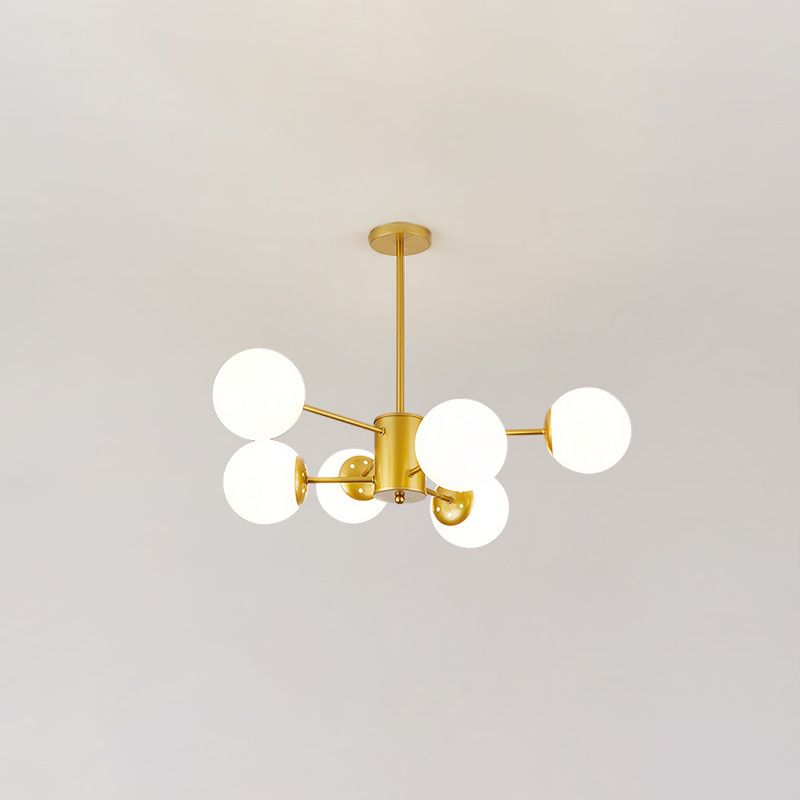 Multi-Lights Single-Tier Nordic Simple Style Metal LED Pendant Chandelier Light