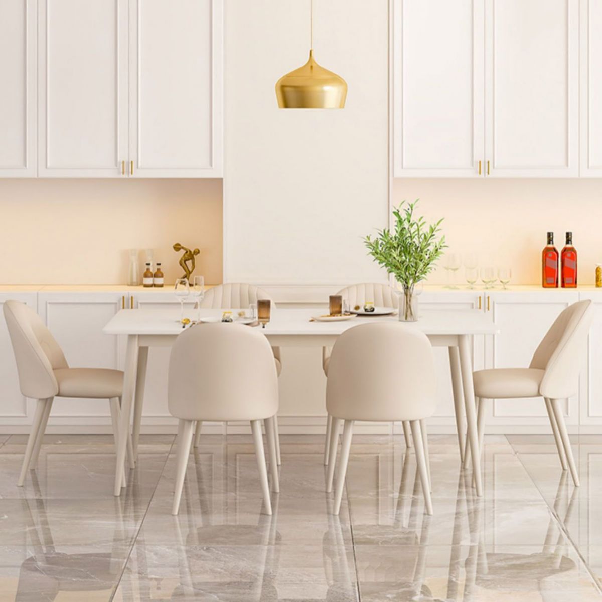 Rectangle Dining Table Contemporary 4 Legs Dining Site Table