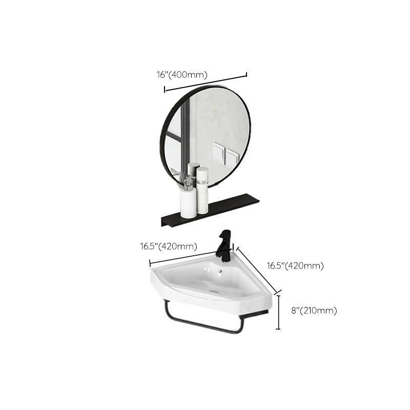 Contemporary Bathroom Sink with Pop-Up Drain Resin Specialty Wall Mount Bathroom Sink