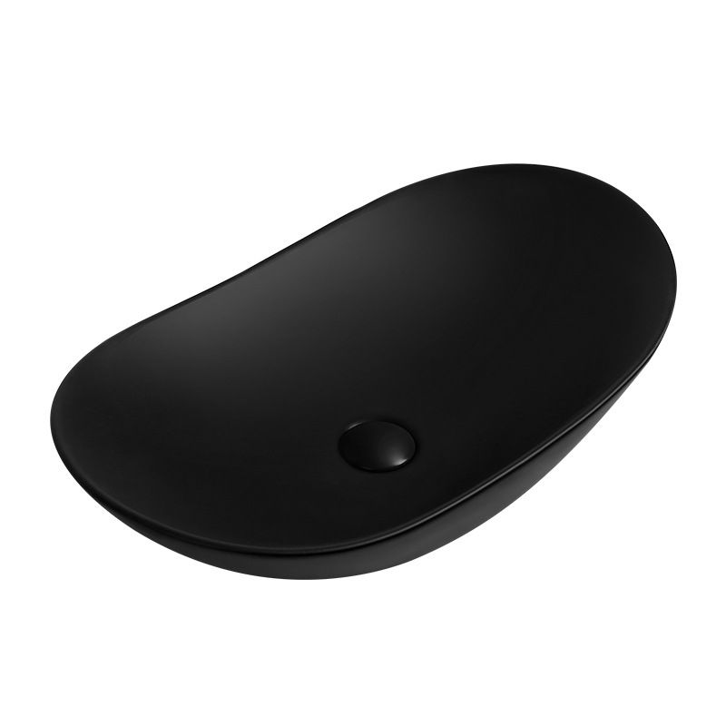 Modern Vessel Lavatory Sink Oval Porcelain with Faucet Vessel Sink