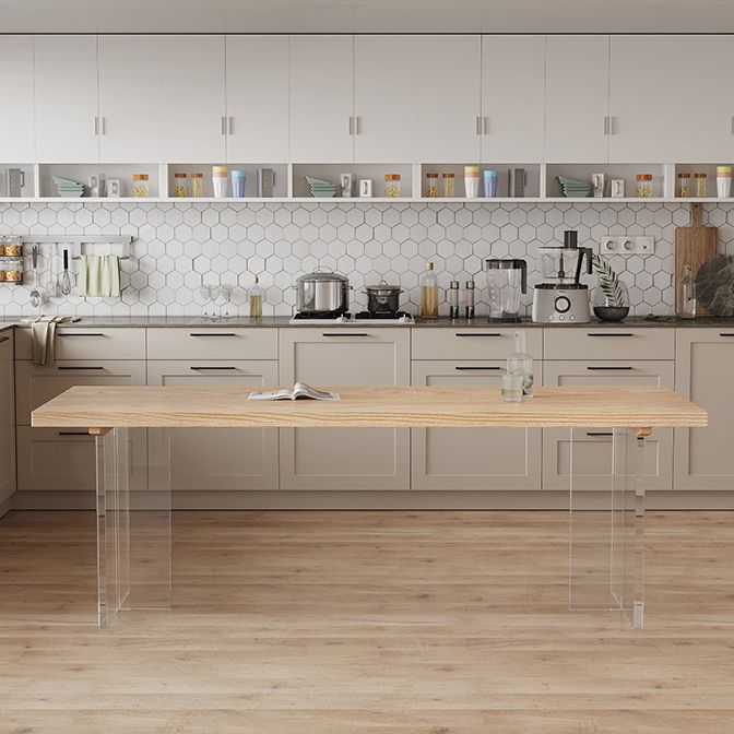 Simplicity Style Dining Table Natural Solid Wood Table for Home Kitchen