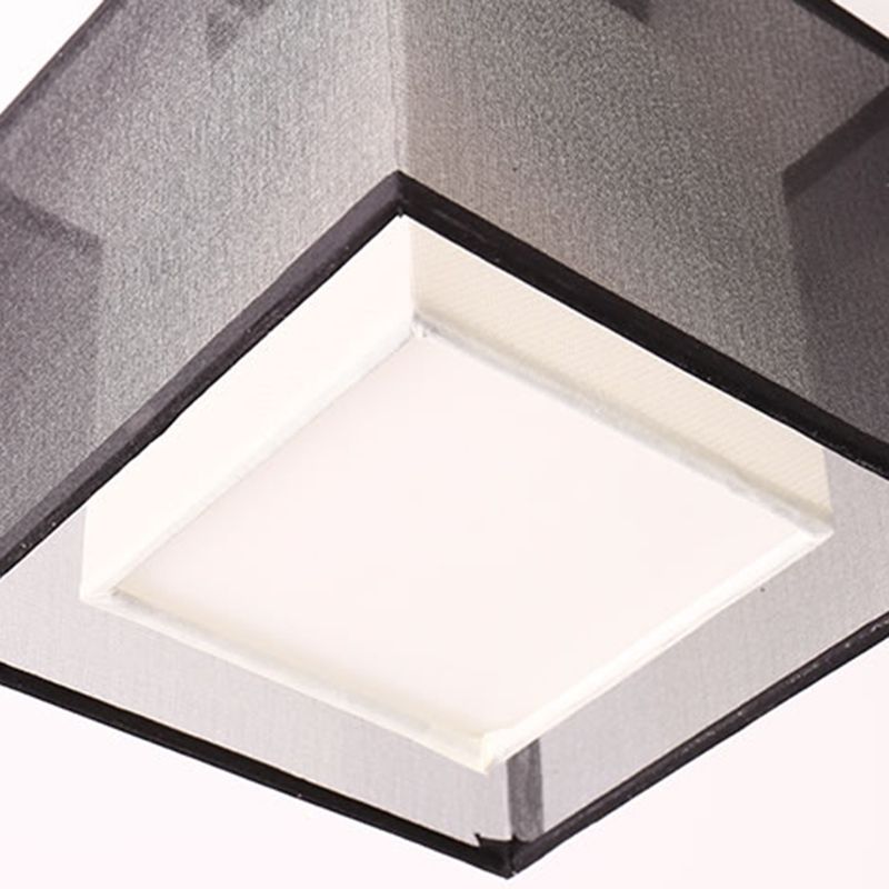 Fabric Geometric Shape Flush Mount Lights Modern 1 Light Flush Mount Light Fixture