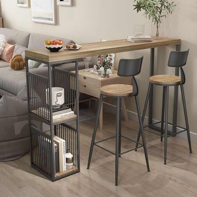 Salon Countre de bois en bois Rectangle stockage table de pub de hauteur de bar naturel du bar naturel