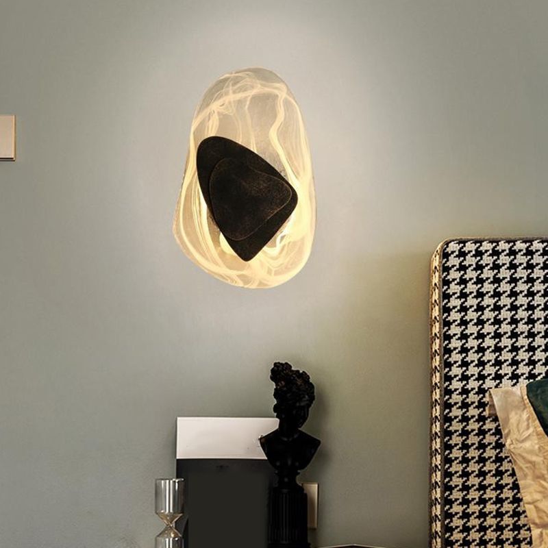 Unique Shape Glass Wall Light Modern Style 1 Light Wall Light Sconce