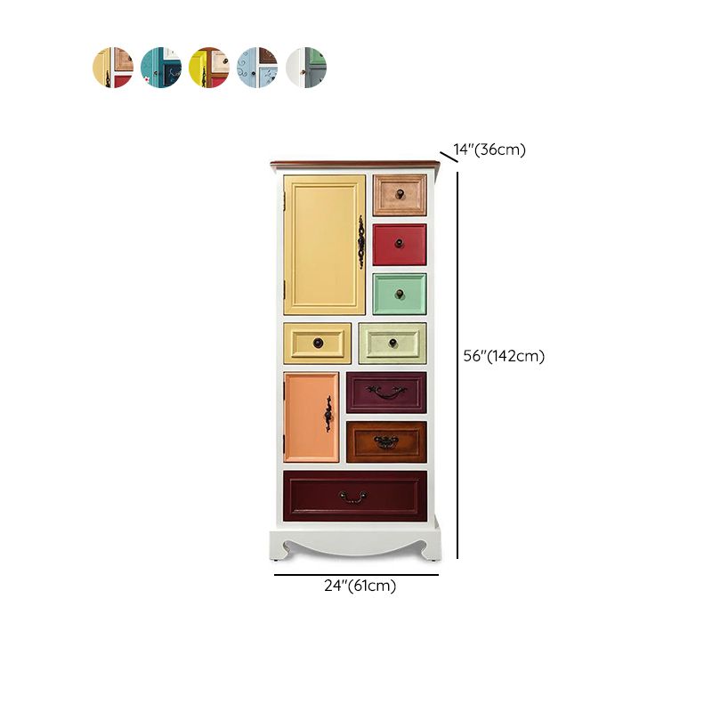 Coastal Storage Chest Dresser Solid Wood Dresser with Multi Drawers for Bedroom