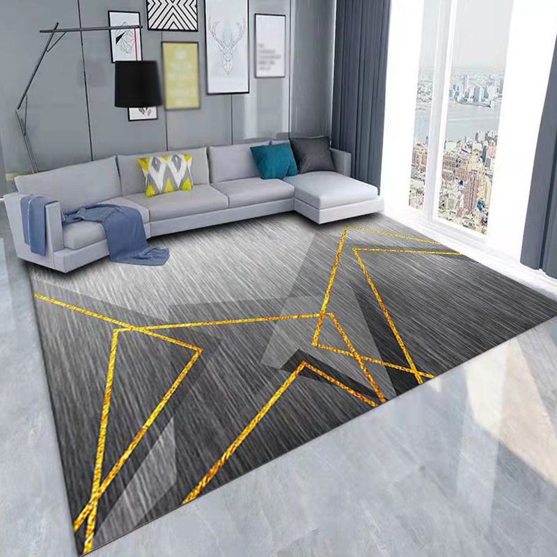 Antique Geometry Print Carpet Polyester Area Rug Stain Resistant Indoor Carpet for Living Room
