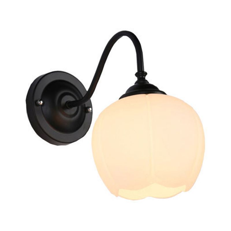 Glass Dome Shape Wall Light Modern Style 1 Light Wall Light Sconce