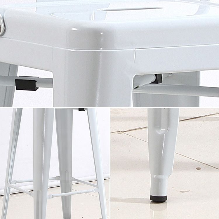 Industrial Footrest Iron Bar Stool Matte Finish Restaurant Stool