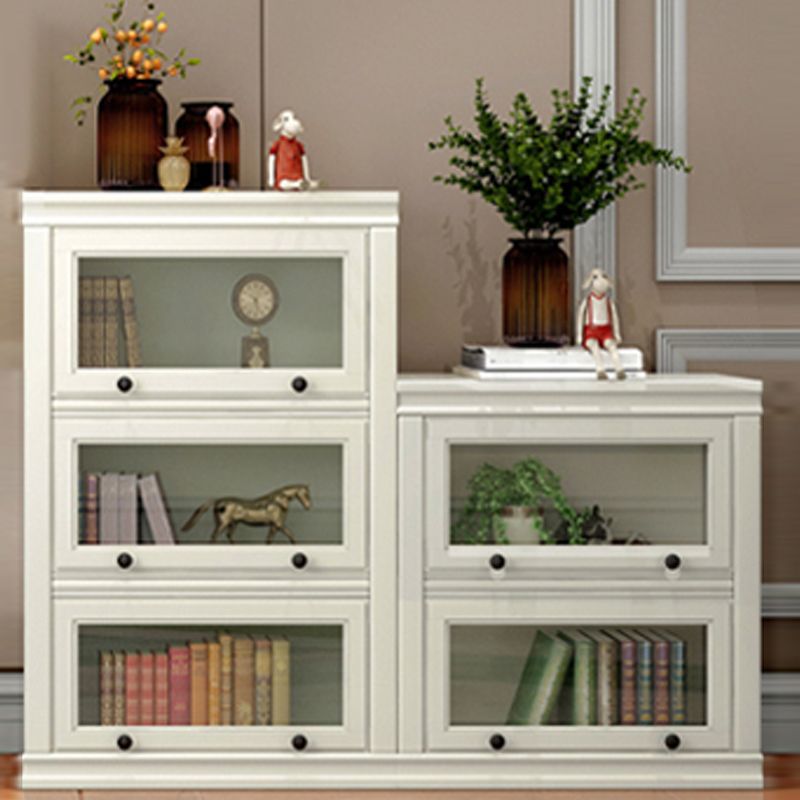 Wooden Barrister Bookcase Modern Closed Back Bookcase for Home Office