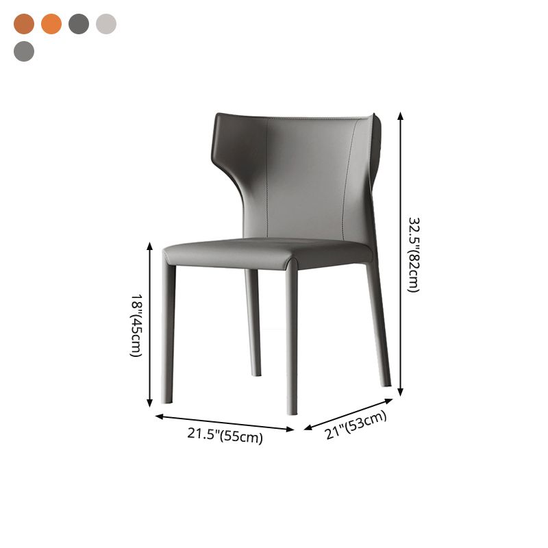 Chaises de salle à manger en cuir de style scandinave Chaises de salle à manger sans accoudoirs pour un usage domestique (Ensemble de 2)