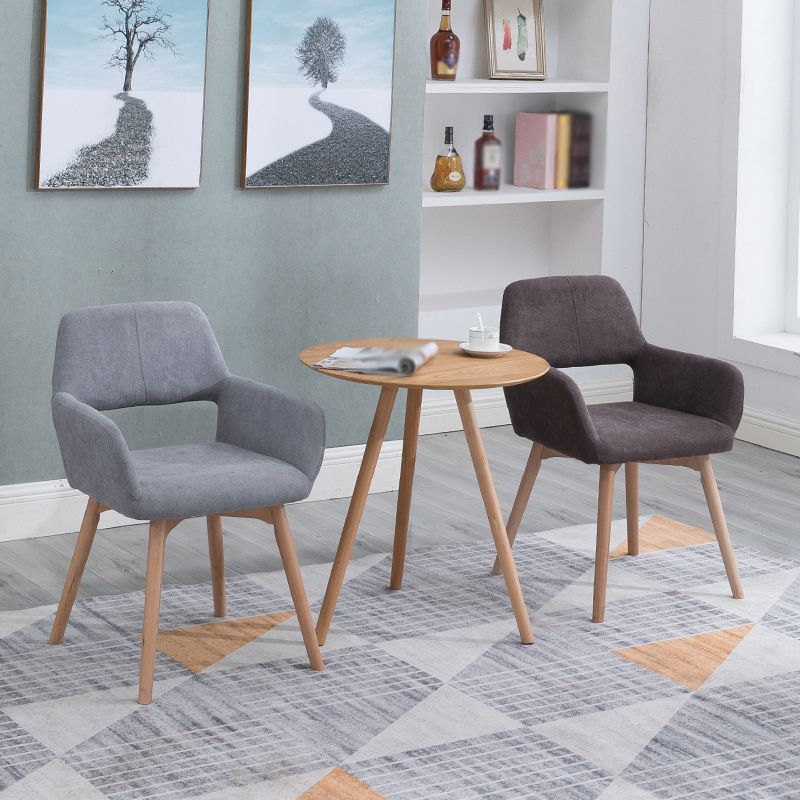 Silla escandinava de madera para comedor, cocina, sillón con respaldo abierto