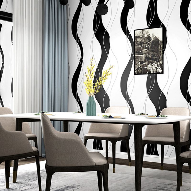 Vinyl 31'L x 20.5"W Abstract Creative Non-Pasted Waving Stripes Wallpaper