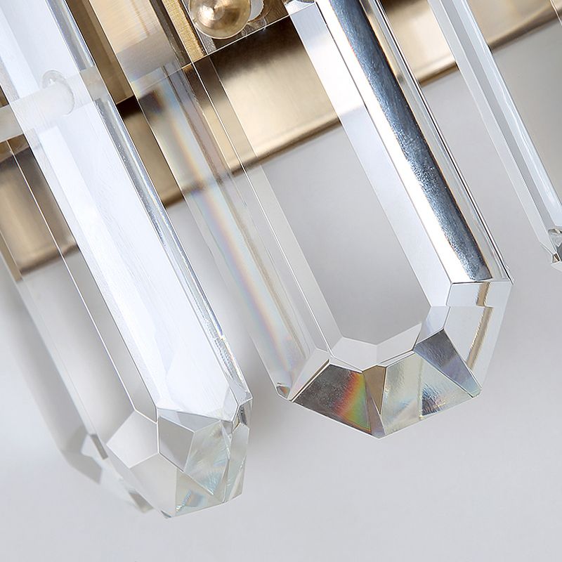 Modern Style Geometry Shape Wall Light Crystal 2 Light Sconces for Bedroom