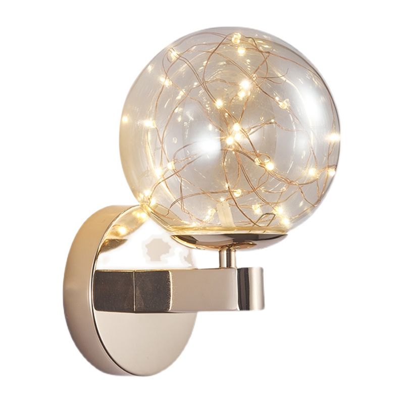 Modern Style Sphere Sconce Light Fixtures Metal 1 Light Wall Mounted Lighting
