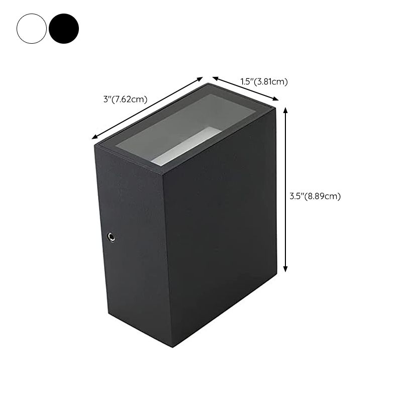 Geometric Shape Sconce Modern Style Metal 2 Lights Wall Light in White/Black