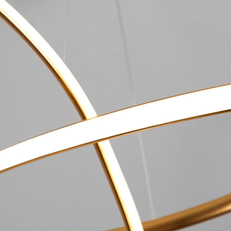 Modern Minimalist Linear Chandelier Light Metal Spiral LED Ceiling Chandelier for Living Room