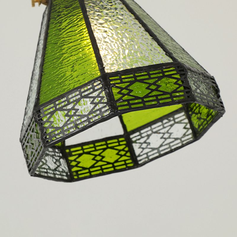 Shaded Pendant Lighting Fixture Tiffany Style Stained Glass Suspension Pendant Light