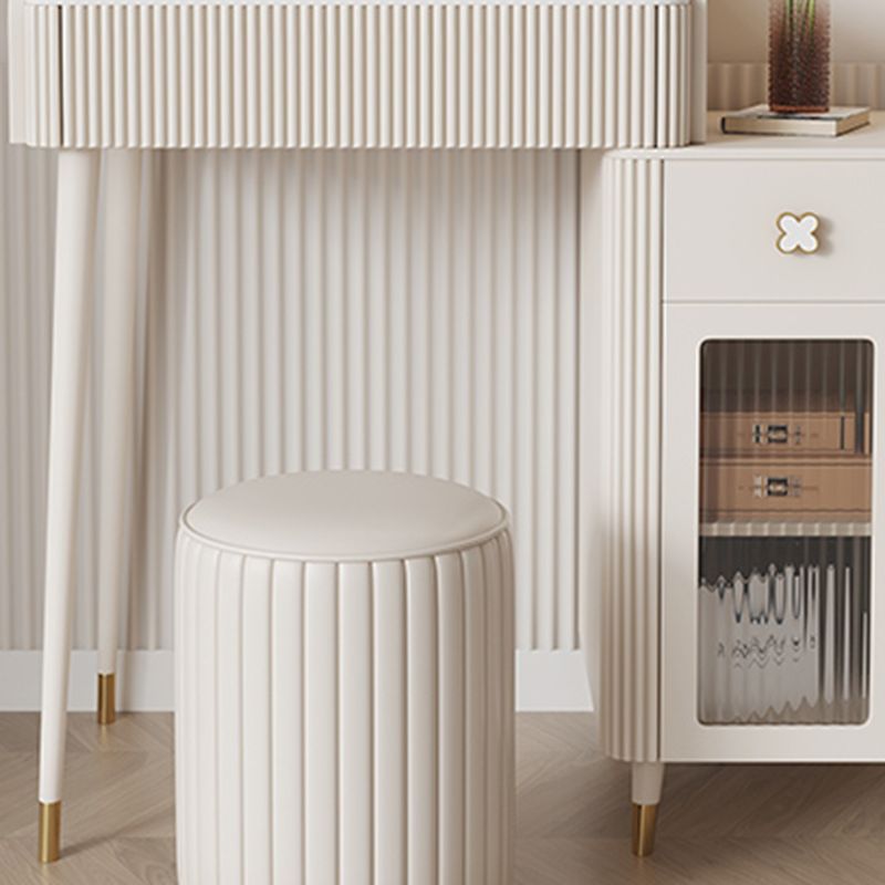 Stool Slate Vanity Table White Vanity Set with Lights Mirror