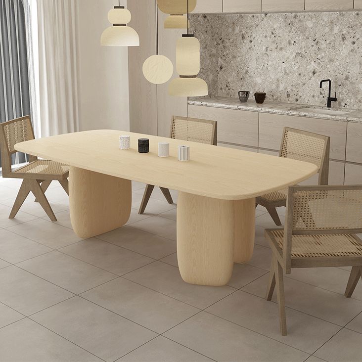 Contemporary Rectangle Dinner Table Dining Room Solid Wood Dining Table