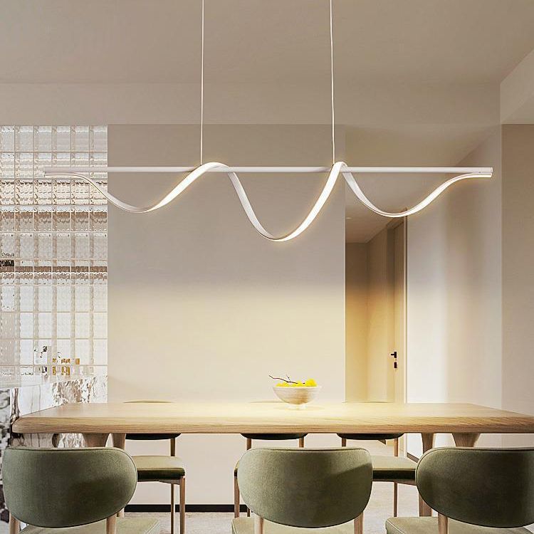 Modern Single White Kitchen Island Lighting LED Island Pendant Lighting