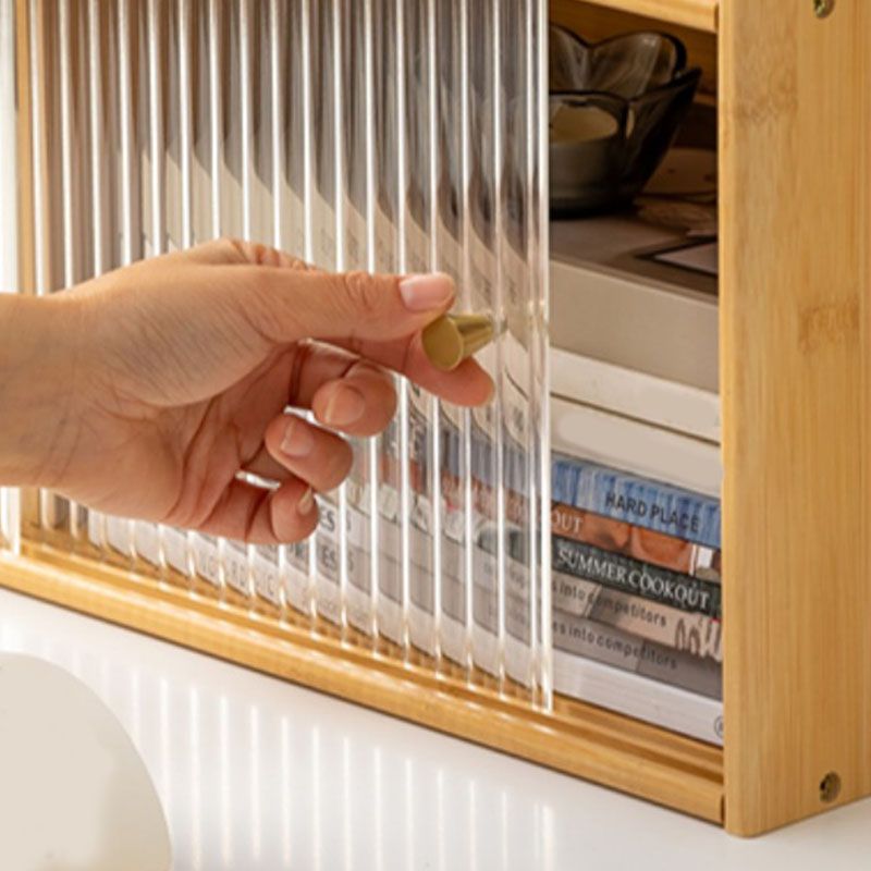 Closed Back Vertical Bookshelf Contemporary Wood Bookcase with Cabinets