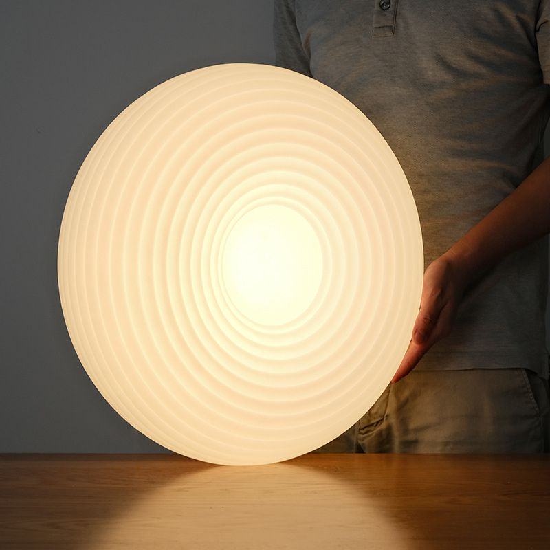 White Shaded Ceiling Light LED Contemporary Flush Mount Lighting for Home