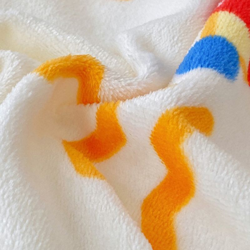 Cartoon Print Bed Sheet Set Flannel Super Soft Modern Pillowcase