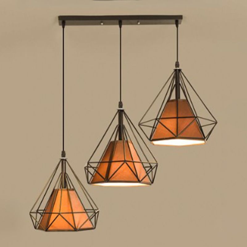 Geometric Shape Metal Island Pendant Lights Industrial Style Island Pendant