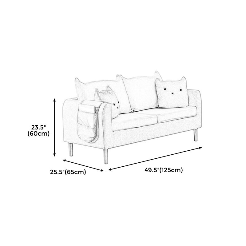 22.83 "H Velvet Square Arm Moderne bank met strakke achterste slipcovered bank