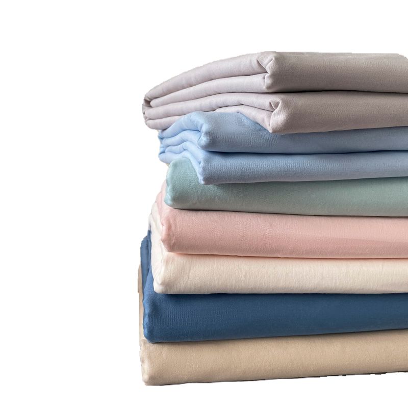 Solid Color Bed Sheet Set 100 Cotton Breathable Bed Sheet Set with Wrinkle Resistant