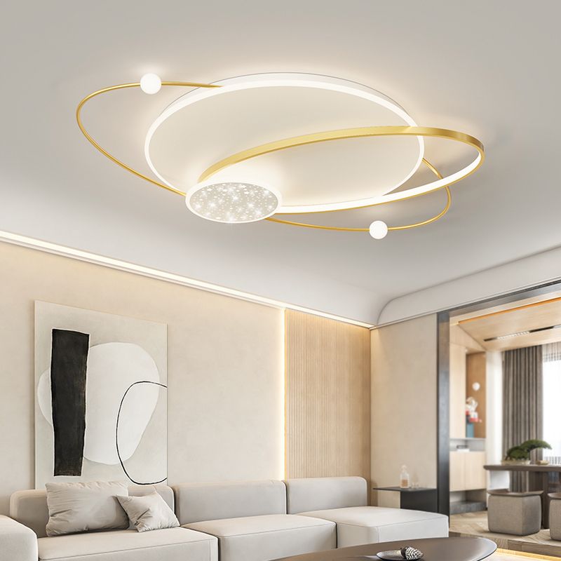 Geometry Shape Ceiling Light Fixtures Modern Style Metal 5 Light Ceiling Mounted Lights