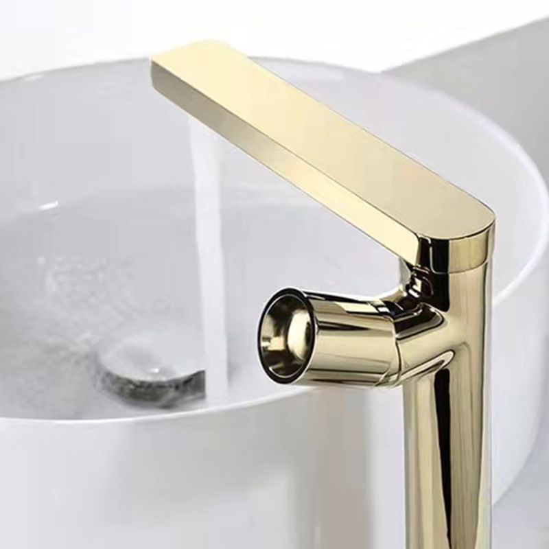 Modern Brass Bathroom Sink Faucet Low Arc with Knob Handle Vessel Faucet